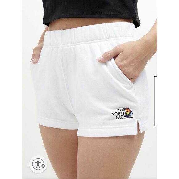 NEW XXL The North Face Women's Half Dome White Fleece Shorts Standard Fit - Picture 2 of 11